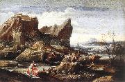 CARRACCI, Antonio Landscape with Bathers dfg Spain oil painting reproduction